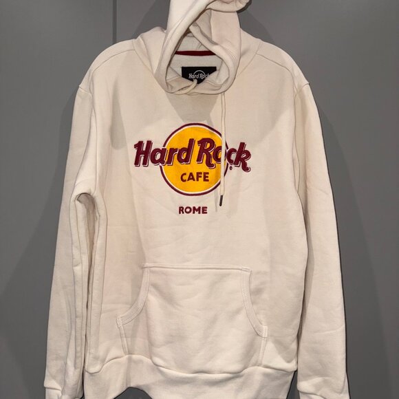 Hard Rock Cafe Tops - Hard Rock Cafe ROME Hoodie White Women's Large